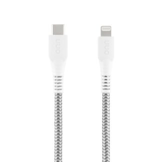 onn 6ft Lightning to USB-C Braided Charging Cable, MFi Certified, Fast Charging, White