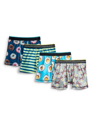 Wonder Nation Boys Boxer Brief Breakfast Underwear, 4-Pack, Sizes S-XL