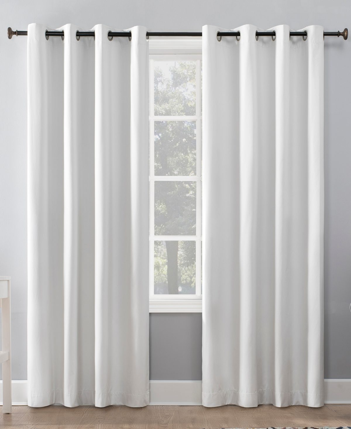Sun Zero Columbia Thermal Insulated 100% Blackout Grommet Curtain 50 X 95 White (Single Panel)