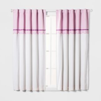 84" Scallop Valence Blackout Window Curtain Panel Purple - Pillowfort