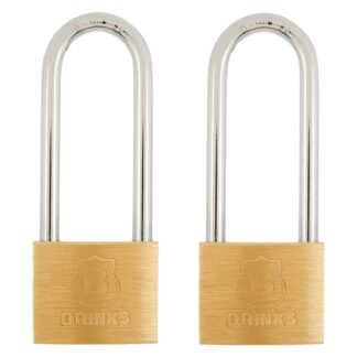 Brinks Solid Brass Padlock 40mm Body with 2-1/2 inch Long Shackle, 2 pack