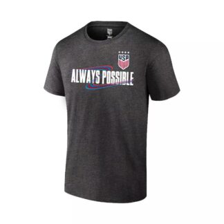 USA Soccer World Cup USWNT Graphic T-Shirt in Grey, Unisex Adult Large