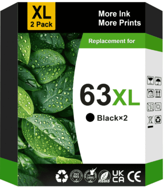 63XL Ink Cartridge Compatible for HP OfficeJet 3830 4650 Envy 4520 DeskJet 3630 (Black, 2-Pack)