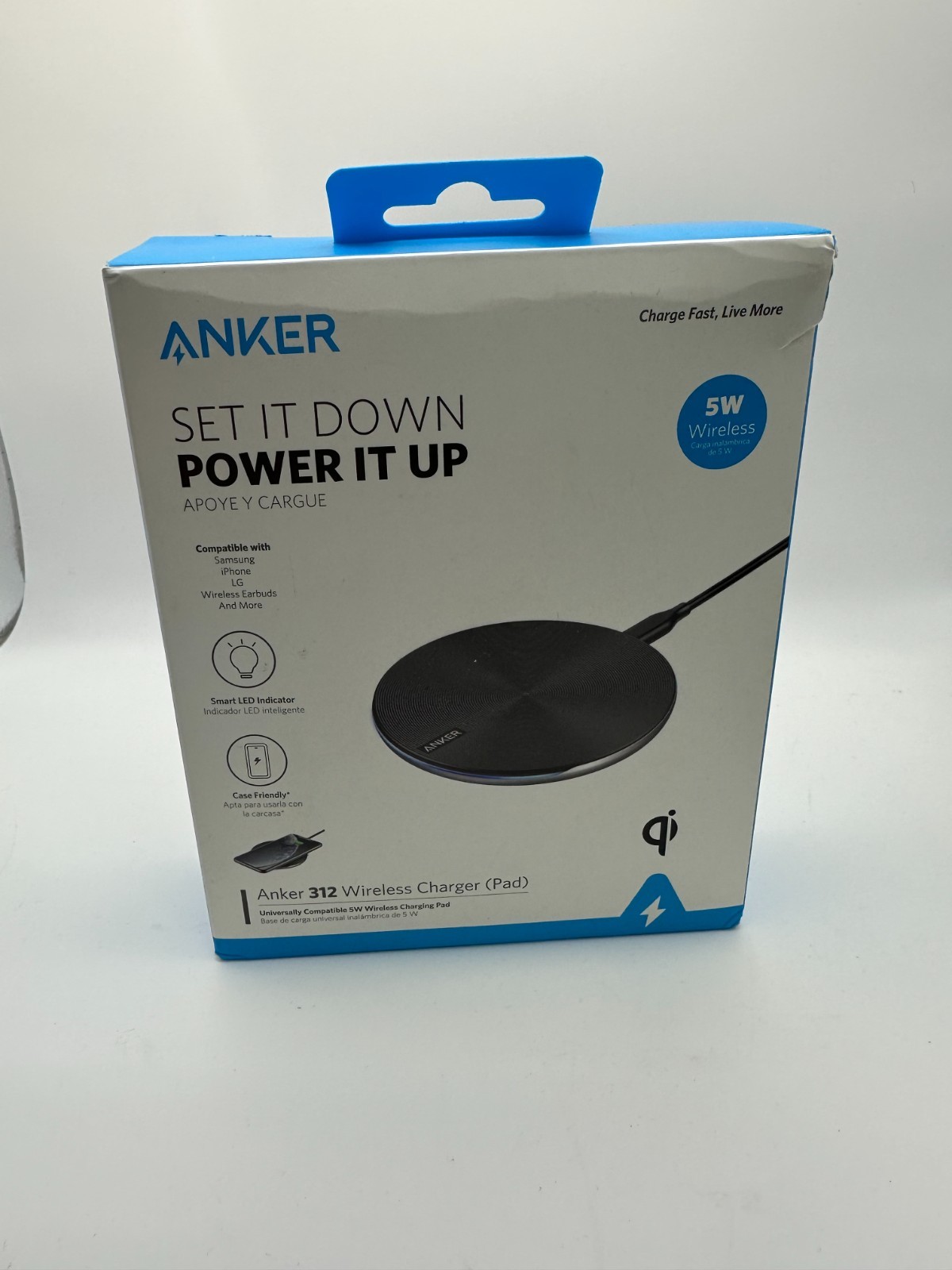Anker 313 Wireless Charger PowerWave Pad Model A2503 - Black