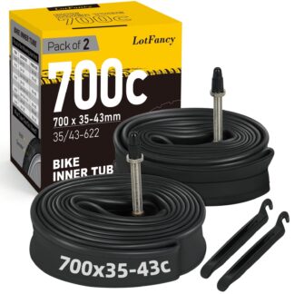 LotFancy 2Pcs 28" 700x35/37/38/40/42/43c Bike Inner Tubes, 40-622 28" x 1-5/8 x 1 1/2