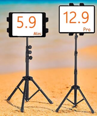 Ymokee 5"-12.9" Tablet Tripod Stand, Portable Adjustable Stand for iPad and Most Tablets