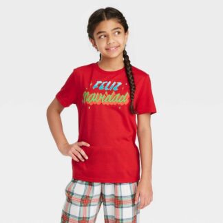 Kids' Holiday Feliz Navidad Matching Family Pajama T-Shirt - Wondershop Red 10