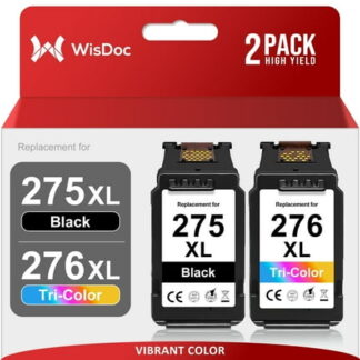 275XL Ink Cartridges for Canon Ink 275 and 276 for Pixma TS3522 TS3520 TS3500 TR4722 TR4720 TR4700 (Black Tri-Color)