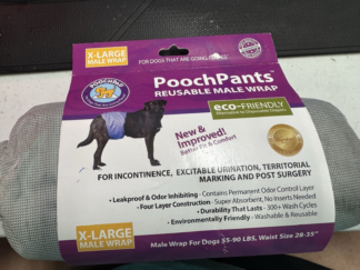 Pooch Pants Male Wrap for Dogs - XL - Reusable & Washable Garments