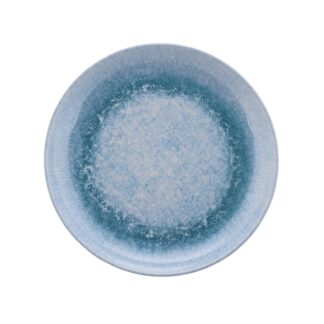 Better Homes & Gardens Reactive Blue Reusable Dishwasher-Safe 8.75" Round Bamboo Melamine Plastic Salad Plate