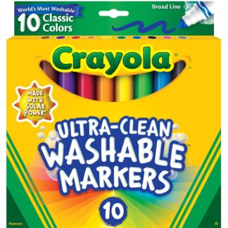 Crayola Ultra-Clean Broad Line Markers, Classic, 10-Count