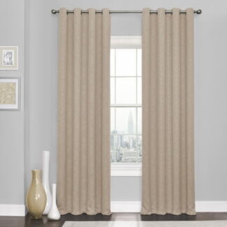 Eclipse Kingston Therma weave Blackout Grommet Single Curtain Panel  Natural Beige  52  x 84