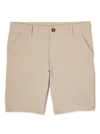 Wonder Nation Boys School Uniform Stretch Performance Shorts, Sizes 4-18 & Husky