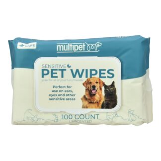 Multipet Sensitive Area Pet Wipes, 100 Count, for Dogs and Cats