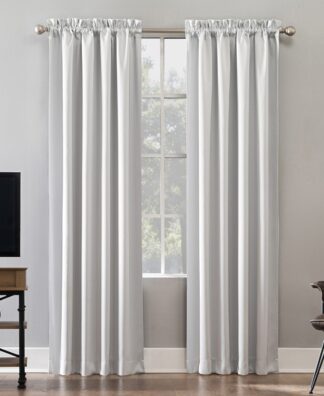 Sun Zero Malmo 1-Piece Theater Grade Extreme 100% Blackout Rod Pocket Curtain Panel 52 X84 Pearl
