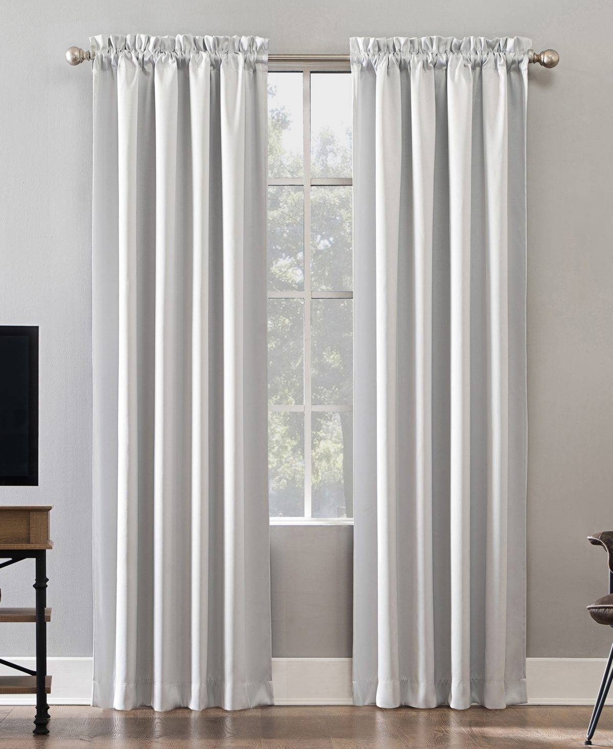 Sun Zero Malmo 1-Piece Theater Grade Extreme 100% Blackout Rod Pocket Curtain Panel 52 X84 Pearl