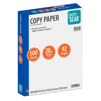 Pen + Gear Copy Paper, 8.5" x 11", 92 Bright, White, 20 lb., 1 Ream (500 Sheets) (UPC 52860)