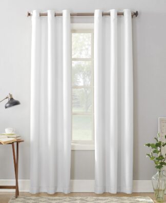 No. 918 Nathan Casual Textured Semi-Sheer Grommet Curtain Panel  48 x108   White
