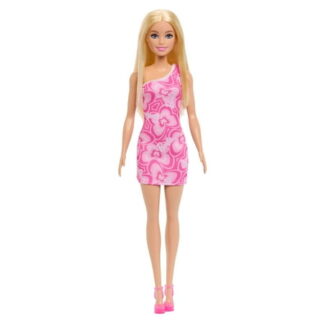 Barbie Fashion Doll in Barbiecore-inspired Outfit with Pink Heels and Pink Patterned Dress  Blonde