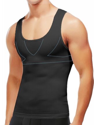 LALAMELON Compression Shirts for Men Gynecomastia Moobs Tummy Control Body Shapewear Base Layer Tank Tops