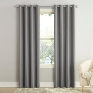 Sun Zero Madison 1-Piece Room Darkening Grommet Curtain Panel 54 X54 Gray