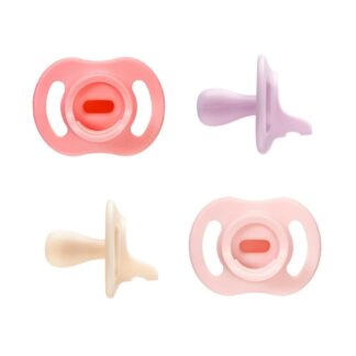 Tommee Tippee Ultra-Light Stay Put Silicone Pacifier 0-6 Months - Pink & Purple - 4pk: BPA-Free