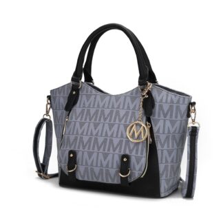 MKF Collection Fula Tote Bag for Women, Vegan Leather Top-Handle Shoulder Bag Crossbody Bag Handbag Purse By Mia K- Gray