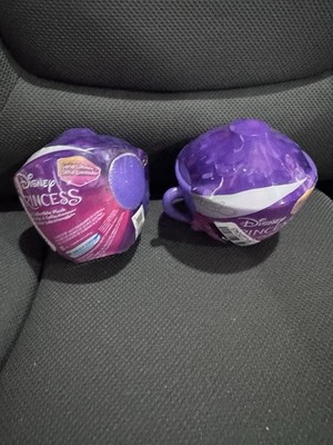 Lot of 2 - Disney 100 Tea Cup Princess Plush: Purple Cup 2023 Blue Sparkles NEW!