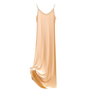 Wyobmus Full Slip for Women Sleeveless V Neck Cotton Nightgown Solid Color Spaghetti Straps Comfy Modal Sleep Dress Ladies Comfortable Negligee A-Beige*