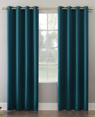 Sun Zero Oslo Extreme 100% Blackout Grommet Curtain Panel 52 X95 Teal 1-Piece Single Panel