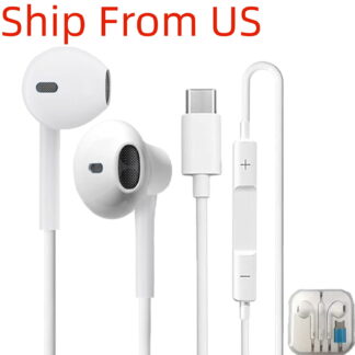USB-C Headphones for iPhone 15/16/17, Wired for iPad Pro Air Mini, MacBook, Mic + Volume Control