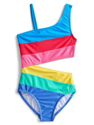 Wonder Nation’s Stripe Cutout One-Piece Swimsuit