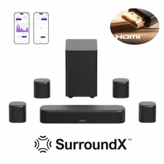 ULTIMEA Aura S4T 7.1ch TV Soundbar with 4 Surround Speakers, 5.25" Subwoofer, App Control, Bluetooth 6.0, Peak Power 350W
