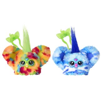 Furby Furblets Pix-Elle & Ooh-Koo 2-Pack Mini Electronic Plush Toy for Girls & Boys, School Backpack Charms, 6+