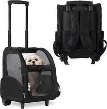 KOPEKS Deluxe Backpack Pet Travel Carrier Double Wheels Large - Black - USED