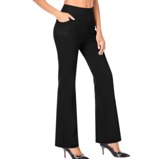 Posijego Women's High Waist Flare Pants Stretch Business Dress Work Causal Trousers with Pockets Yoga Pants