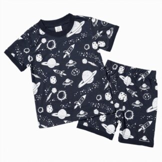 CAICJ98 Little Boys Pajamas Toddler Short Sets Boys Summer Pjs Kids Jammies Cotton Excavator Sleepwear Clothes (3-4 T,Navy)