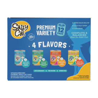 Salty Cat Premium Corn-Free Salmon, Chicken, Duck & Ocean Fish Flavor Mince in Gravy Wet Cat Food Variety Pack