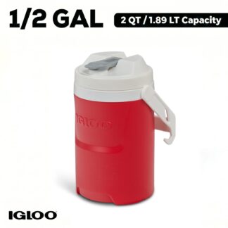 Igloo 1/2 Gallon Plastic Sports Beverage Jug with Hooks Red
