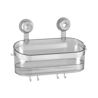 Bathroom Shelf,No Drill Bathroom Suction Storage Box Corrugated Suction Cup Storage Rack Powerful Suction Storage Box Su