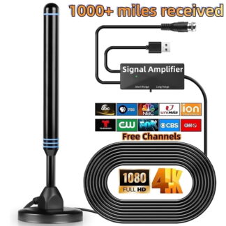 TV Antenna for Smart TV Indoor HD Digital, Long Range Reception with Amplifier Signal Booster, 4K