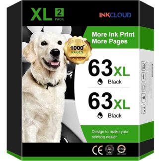 63XL Black Ink Cartridge Compatible with HP OfficeJet 3830 5255, Envy 4520 4512 (Black, 2-Pack)