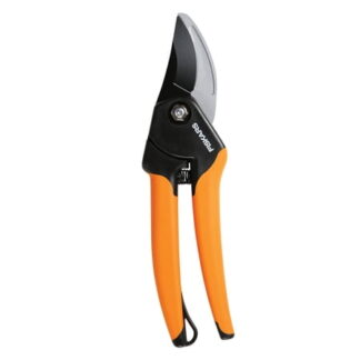 Fiskars 8  Bypass Pruner with Steel Blade and Soft Grip Handle  Black and Orange  Garden Tool for Pruning  5/8  Cut Capacity