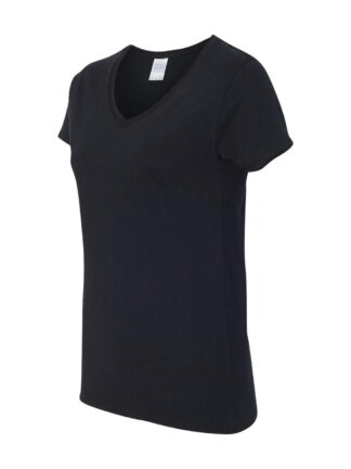 Gildan - Heavy Cotton Women’s V-Neck T-Shirt - 5V00L - Black - Size: S