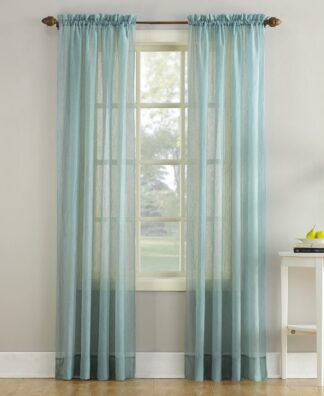 No. 918 Jillian Crushed Voile Sheer Rod Pocket Curtain Panel 51 x 95 Mineral