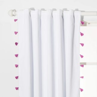 Tassel Lightblocking Curtain Panel Violet (Purple) (42"x95") - Pillowfort