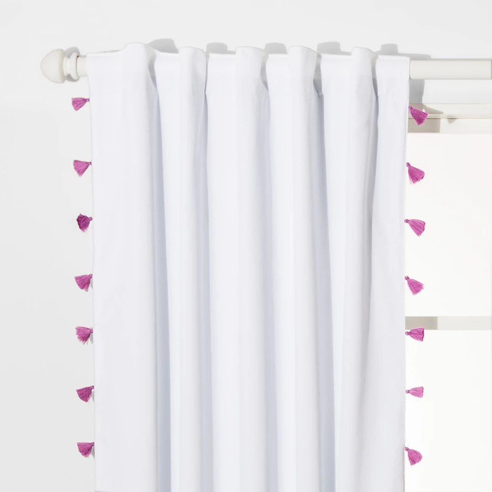 Tassel Lightblocking Curtain Panel Violet (Purple) (42"x95") - Pillowfort