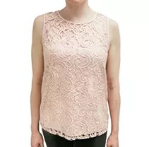 Blush L Adrianna Lace Tank