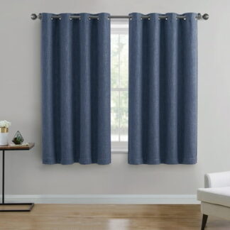 Better Homes & Gardens Woven Textured Grommet Blackout Curtain Panel  1-Piece  Blue  50  W x 63  L