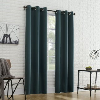 Sun Zero 2-pack Arlo Textured Thermal Insulated Grommet Curtain Panel Pair  Teal  40  W x 84  L